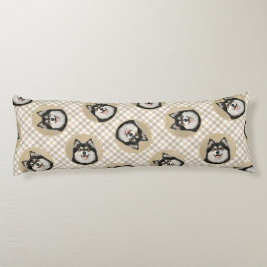 フィンランド絵を描ラプンドの黒犬とタン犬の芸術 ボディピロー (裏面)