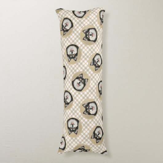 フィンランド絵を描ラプンドの黒犬とタン犬の芸術 ボディピロー (正面縦)