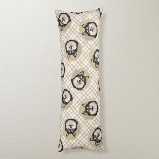 フィンランド絵を描ラプンドの黒犬とタン犬の芸術 ボディピロー (裏面 (縦))