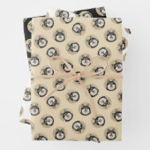 フィンランド絵を描ラプンドの黒犬とタン犬の芸術 ラッピングペーパーシート (インサイチュ)