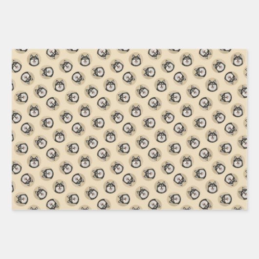 フィンランド絵を描ラプンドの黒犬とタン犬の芸術 ラッピングペーパーシート (正面)