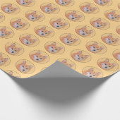 フィンランド絵画スピッツ – かわいいオリジナルドッグアート ラッピングペーパー (角)