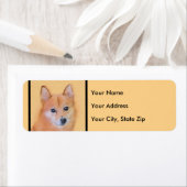 フィンランド絵画スピッツ – かわいいオリジナルドッグアート ラベル (インサイチュ)