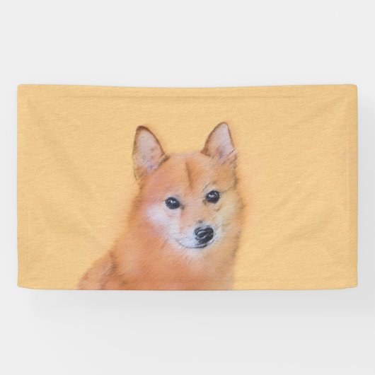 フィンランド絵画スピッツ – かわいいオリジナルドッグアート 横断幕 (横)