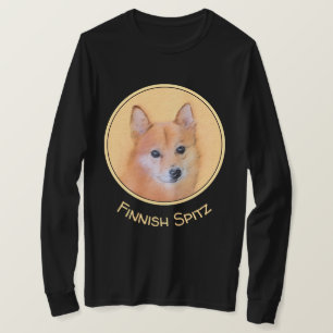 フィンランド絵画スピッツ – かわいいオリジナルドッグアート Tシャツ