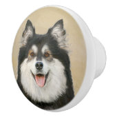 フィンランド絵画ラプンド – かわいいオリジナルドッグアート セラミックノブ (右)