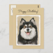 フィンランド絵画ラプンド – かわいいオリジナルドッグアート ポストカード (正面/裏面)