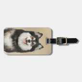 フィンランド絵画ラプンド – かわいいオリジナルドッグアート ラゲッジタグ (正面横)