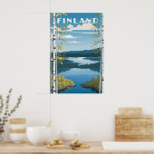 フィンランド自然イラストレーション ポスター (キッチン)