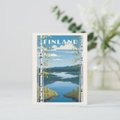 フィンランド自然イラストレーション ポストカード (スタンド正面)
