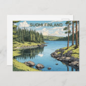 フィンランド自然イラストレーション ポストカード (正面/裏面)