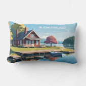 フィンランド自然イラストレーション ランバークッション (正面)