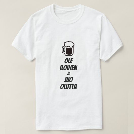 フィンランド語でビールを飲む Tシャツ (デザイン正面)