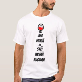 フィンランド語でワ食べインとおいしい食べ物を飲む Tシャツ