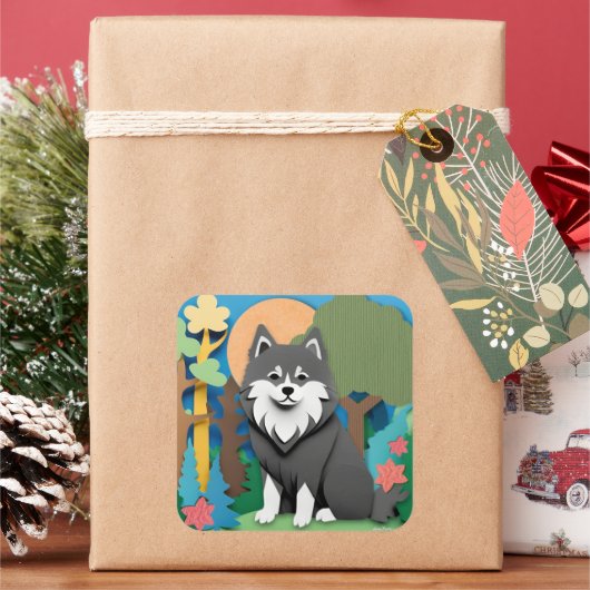 フィンランド語で書かれたラプーン スクエアシール (クリスマス)