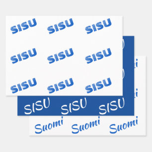 フィンランド語の折り返し紙セット;純粋なSISU、SISU、Suomi ラッピングペーパーシート