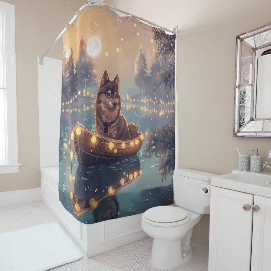 フィンランド語ラプントクリスマスフェスティバル航海 シャワーカーテン (インサイチュ)