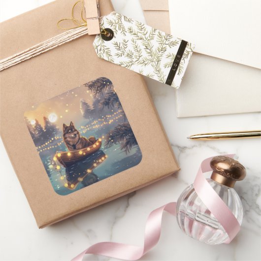 フィンランド語ラプントクリスマスフェスティバル航海 スクエアシール (ギフト)