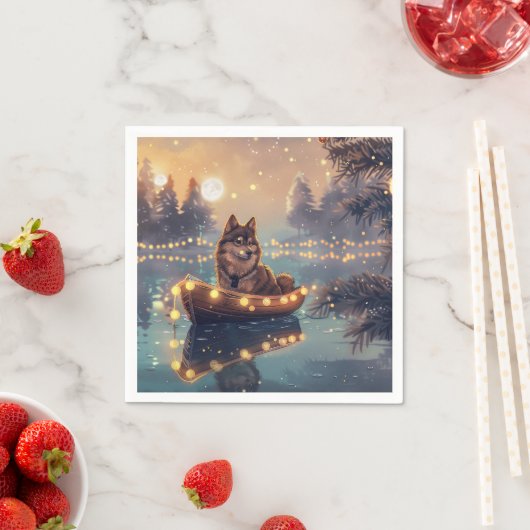 フィンランド語ラプントクリスマスフェスティバル航海 スタンダードカクテルナプキン (インサイチュ)