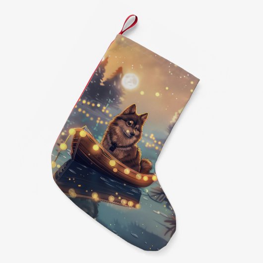 フィンランド語ラプントクリスマスフェスティバル航海 スモールクリスマスストッキング (正面 (吊り時))