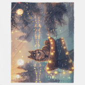 フィンランド語ラプントクリスマスフェスティバル航海 フリースブランケット (正面)