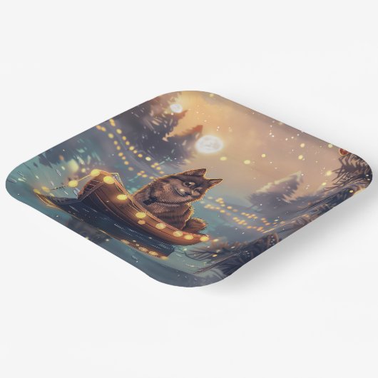 フィンランド語ラプントクリスマスフェスティバル航海 ペーパープレート (傾斜あり)