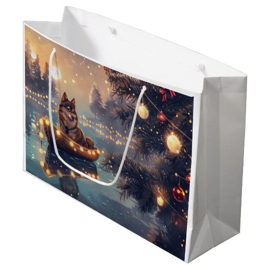 フィンランド語ラプントクリスマスフェスティバル航海 ラージペーパーバッグ (正面アングル)