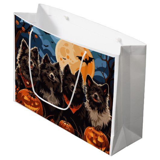 フィンランド語ラプントハロウィン不気味 ラージペーパーバッグ (正面アングル)