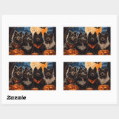 フィンランド語ラプントハロウィン不気味 長方形シール (シート)