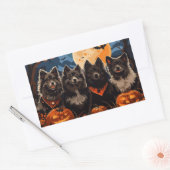 フィンランド語ラプントハロウィン不気味 長方形シール (封筒)