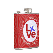 フィンランド赤恋パーソナライズされた旗 フラスク (右)