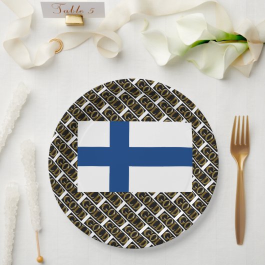 フィンランド金ゴールド ペーパープレート (ウェディング)