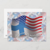 フィンランド・アメリカ合衆国国旗 ポストカード (正面/裏面)