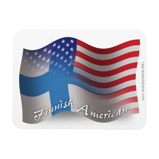 フィンランド・アメリカ国旗 マグネット (横)