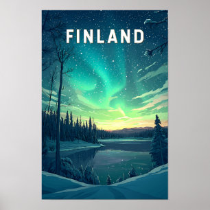 フィンランド イラスト 旅行 アート ヴィンテージ ポスター