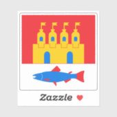 フィンランド・オウル国旗 シール (シート)