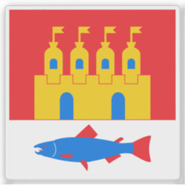 フィンランド・オウル国旗 シール