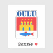 フィンランド・オウル国旗 シール (シート)