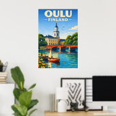 フィンランド・オウル旅行ポスター ヴィンテージスタイル ポスター (ホームオフィス)