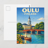 フィンランド・オウル スカンジナビア ヴィンテージ旅行 ポストカード (正面/裏面)