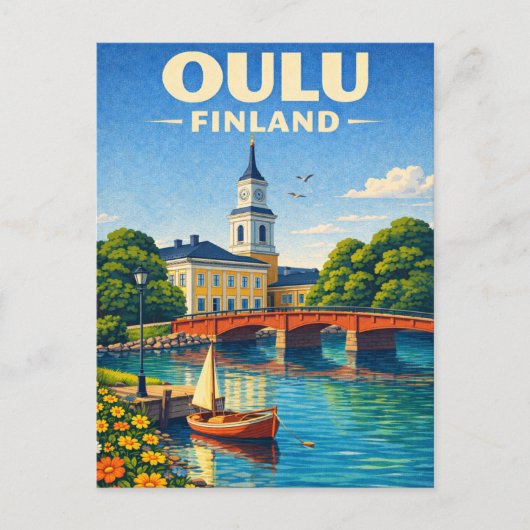 フィンランド・オウル スカンジナビア ヴィンテージ旅行 ポストカード (正面)