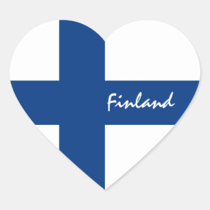 フィンランド ステッカー ハート 愛国 フィンランド国旗