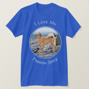 フィンランド·スピッツアット·シ絵画アショアズ·ドッグ·アート Tシャツ