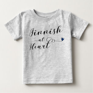 フィンランド,フィンランドハート ベビーTシャツ
