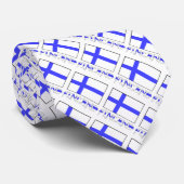 フィンランド フィンランド国旗 タイル 黒 パーソナライズ ネクタイ (ロール)