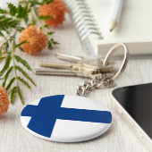 フィンランド(フィンランド)国旗 キーホルダー (側面)