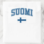 フィンランド+フラグ 長方形シール (バッグ)