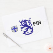 フィンランド・ユーロ・ステッカー 楕円形シール (封筒)