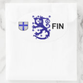 フィンランド・ユーロ・ステッカー 楕円形シール (バッグ)