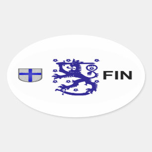 フィンランド・ユーロ・ステッカー 楕円形シール